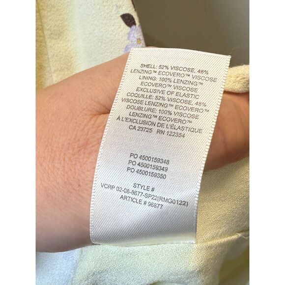 Aritzia Sundeh Women's Size Medium Yellow Floral Smocked Mini Dress - Picture 5 of 8